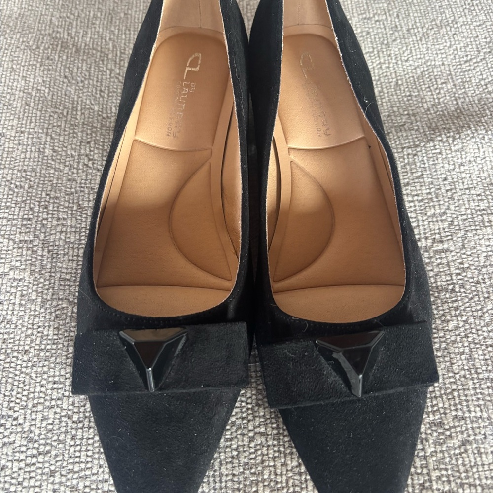 CL by Laundry Black Flats with Geometric Accent